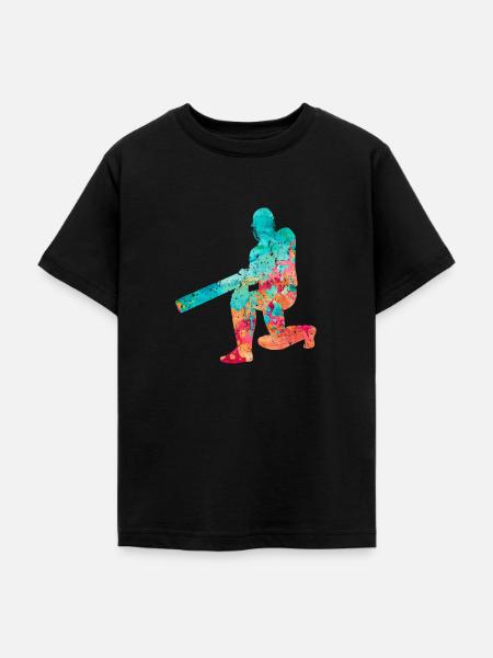 Cricket-Spieler in Popart - Teenager T-Shirt - Schwarz