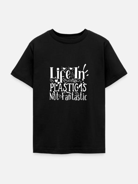 Plastik Umweltschutz - Teenager T-Shirt - Schwarz