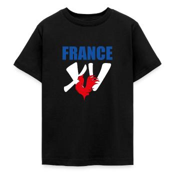 France Rugby fan Rugby Union player - Teenage T-Shirt - black - Front - AI Model Teenager Male light (155cm)