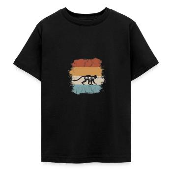 Singe rétro vintage safari afrique - T-shirt Ado - noir - Devant - AI Model Teenager Male light (155cm)
