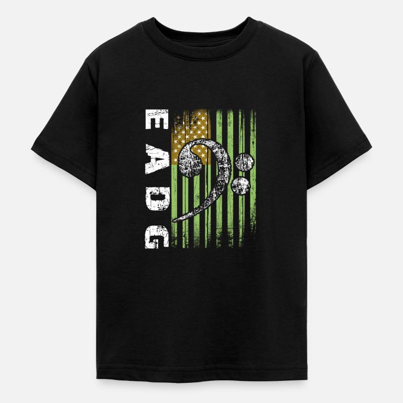 Notes de basse EADG avec drapeau américain - T-shirt Ado - noir