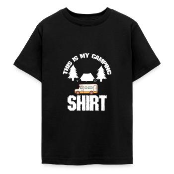Camping Zitat Das ist mein Camping - Teenager T-Shirt - Schwarz - Vorne - AI Model Teenager Male light (155cm)