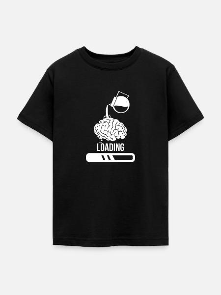 Kaffeetrinker Kaffee loading Gehirn - Teenager T-Shirt - Schwarz