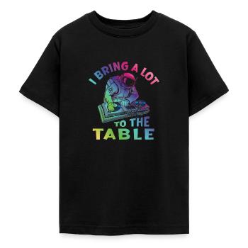 DJ Disc jockey Turntable - Teenager T-Shirt - Schwarz - Vorne - AI Model Teenager Male light (155cm)