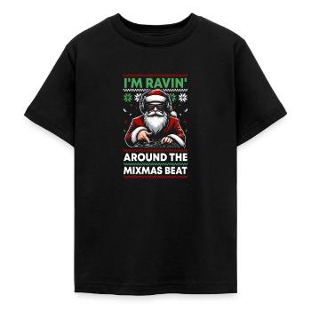 Santa DJ Disc jockey Turntable - Teenager T-Shirt - Schwarz - Vorne - AI Model Teenager Male light (155cm)