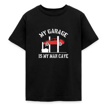 Mécanicien automobile Mécanicien automobile - T-shirt Ado - noir - Devant - AI Model Teenager Male light (155cm)