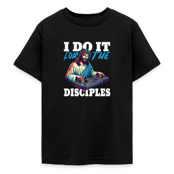 DJ Disc jockey Turntable - Teenager T-Shirt - Schwarz - Vorne - AI Model Teenager Male light (155cm)