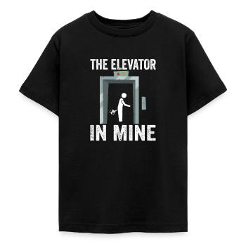 Farting Elevator - Teenage T-Shirt - black - Front - AI Model Teenager Male light (155cm)
