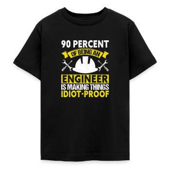 Ingénieur ingénieur - T-shirt Ado - noir - Devant - AI Model Teenager Male light (155cm)