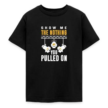 Technicien d’éclairage drôle - T-shirt Ado - noir - Devant - AI Model Teenager Male light (155cm)
