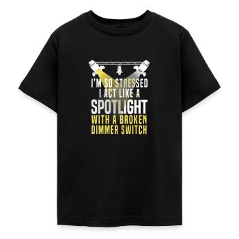 Technicien d’éclairage drôle - T-shirt Ado - noir - Devant - AI Model Teenager Male light (155cm)