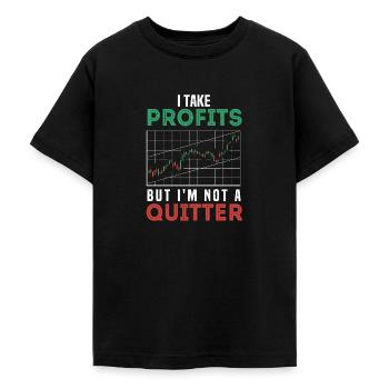 Trader boursier - T-shirt Ado - noir - Devant - AI Model Teenager Male light (155cm)