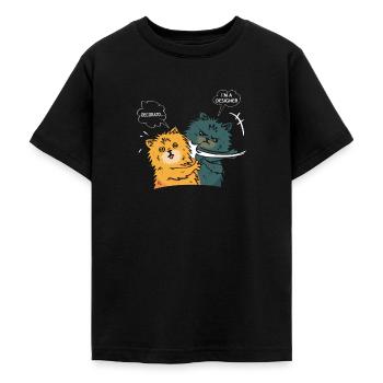 Interior designer designing - Teenage T-Shirt - black - Front - AI Model Teenager Male light (155cm)