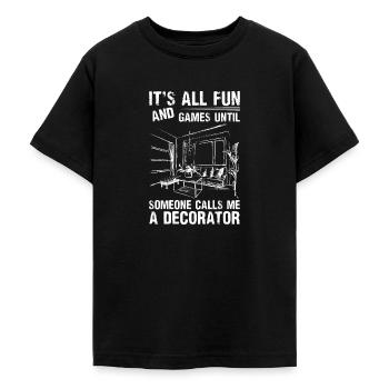 Interior designer designing - Teenage T-Shirt - black - Front - AI Model Teenager Male light (155cm)