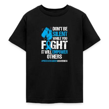 Prostate cancer warrior prostate removal - Teenage T-Shirt - black - Front - AI Model Teenager Male light (155cm)