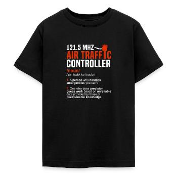 Air traffic controller - Teenage T-Shirt - black - Front - AI Model Teenager Male light (155cm)