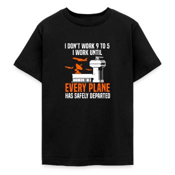 Air traffic controller - Teenage T-Shirt - black - Front - AI Model Teenager Male light (155cm)