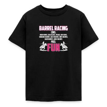 Barrel Racing barrel racer girl - Teenage T-Shirt - black - Front - AI Model Teenager Male light (155cm)