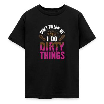 boue course boue fille - T-shirt Ado - noir - Devant - AI Model Teenager Male light (155cm)