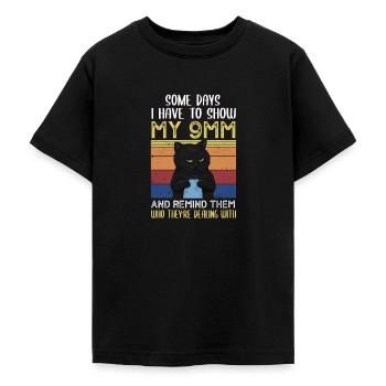 Drôle Crocheter crochet Crochet - T-shirt Ado - noir - Devant - AI Model Teenager Male light (155cm)