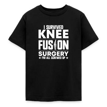 Remplacement du genou - T-shirt Ado - noir - Devant - AI Model Teenager Male light (155cm)