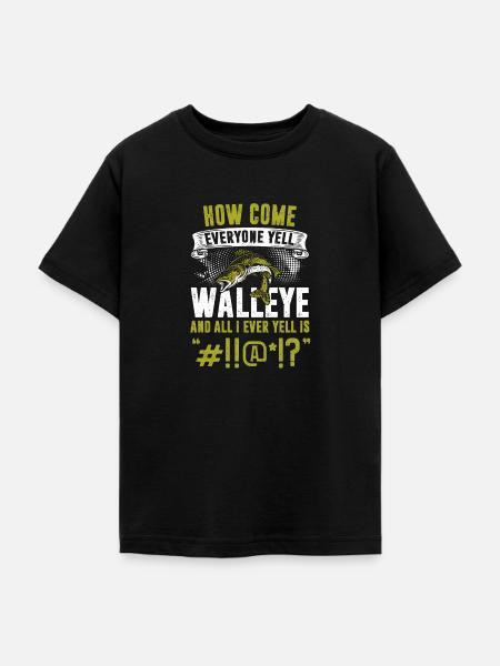 Walleye Fishing - Teenager T-Shirt - Schwarz