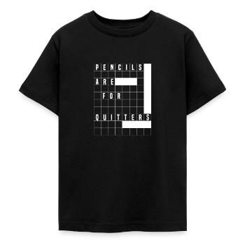 Mots croisés - T-shirt Ado - noir - Devant - AI Model Teenager Male light (155cm)