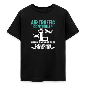 Air traffic controller - Teenage T-Shirt - black - Front - AI Model Teenager Male light (155cm)