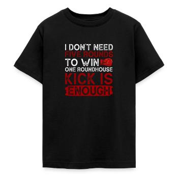 Kickboxing Fille Kickboxer - T-shirt Ado - noir - Devant - AI Model Teenager Male light (155cm)