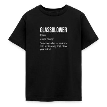 Soufflage de verre Souffleur de verre - T-shirt Ado - noir - Devant - AI Model Teenager Male light (155cm)