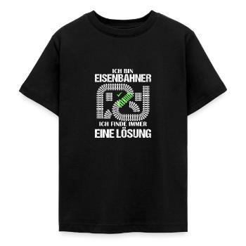 Modelleisenbahn Eisenbahn Eisenbahner - Teenager T-Shirt - Schwarz - Vorne - AI Model Teenager Male light (155cm)