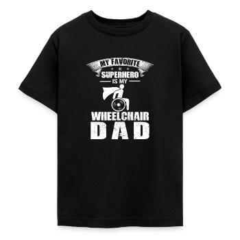 Drôle de conducteur de fauteuil roulant personnes handicapées - T-shirt Ado - noir - Devant - AI Model Teenager Male light (155cm)