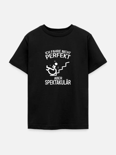 Lustiger Rollstuhlfahrer - Teenager T-Shirt - Schwarz
