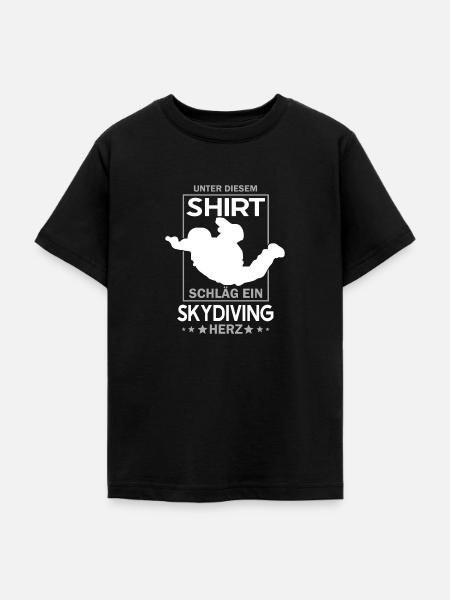Skydiving Fallschirmspringen Skydive Skydiver - Teenager T-Shirt - Schwarz
