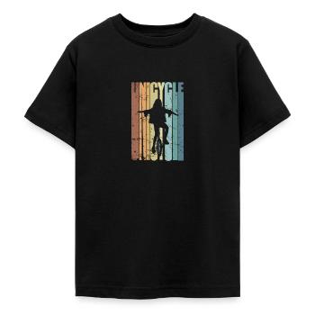 Unicycle Einrad Balance Freestyle - Teenager T-Shirt - Schwarz - Vorne - AI Model Teenager Male light (155cm)