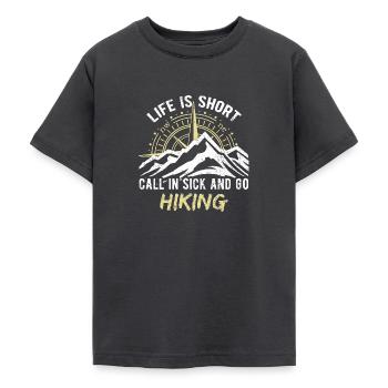 Bergsteigen Wandern Shirt Berge Kompass Geschenk - Teenager T-Shirt - Dunkelgrau - Vorne - AI Model Teenager Male light (155cm)