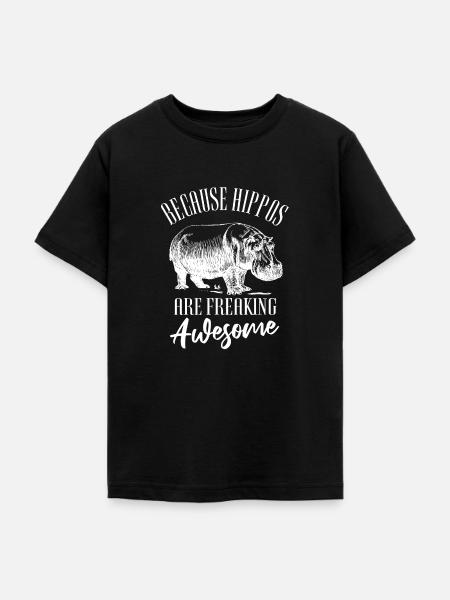Nilpferd Flusspferd - Teenager T-Shirt - Schwarz