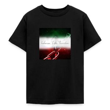 women life freedom,freiheit,iran,flagge - Teenager T-Shirt - Schwarz - Vorne - AI Model Teenager Male light (155cm)