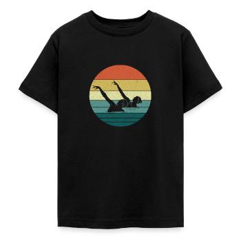 Natation synchronisée - T-shirt Ado - noir - Devant - AI Model Teenager Male light (155cm)