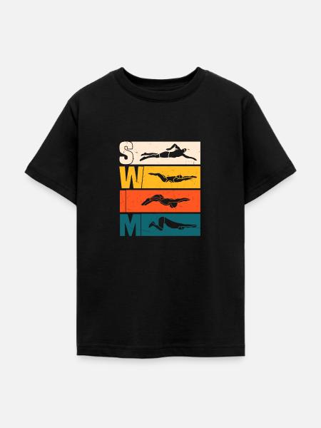 Schwimmen - Teenager T-Shirt - Schwarz