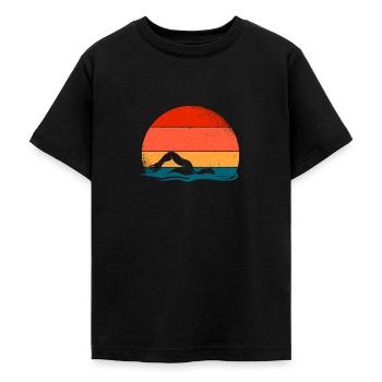 Schwimmen - Teenager T-Shirt - Schwarz - Vorne - AI Model Teenager Male light (155cm)