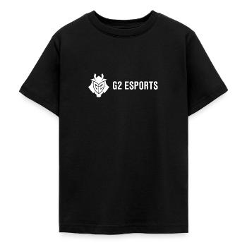 G2 Esports Logo Weiß - Teenager T-Shirt - Schwarz - Vorne - AI Model Teenager Male light (155cm)