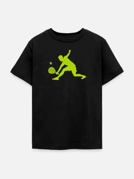 Padelspieler Silouhette - Teenager T-Shirt - Schwarz