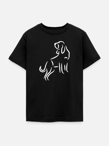 Bluthund Zeichnung - Teenager T-Shirt - Schwarz
