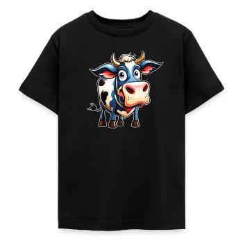 Lustige Kuh - Teenager T-Shirt - Schwarz - Vorne - AI Model Teenager Male light (155cm)