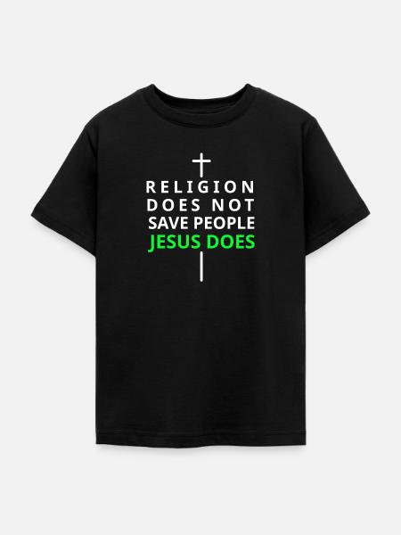 Jesus rettet dich - Teenager T-Shirt - Schwarz