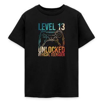 Level 13 Official Teenager Unlocked - 13. Geburtst - Teenager T-Shirt - Schwarz - Vorne - AI Model Teenager Male light (155cm)