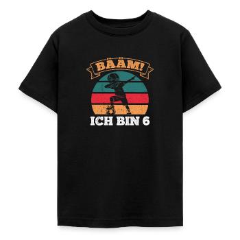 BÄÄM Ich bin 6 Dabbing Geburtstagsshirt 6 Jahre Ju - Teenager T-Shirt - Schwarz - Vorne - AI Model Teenager Male light (155cm)