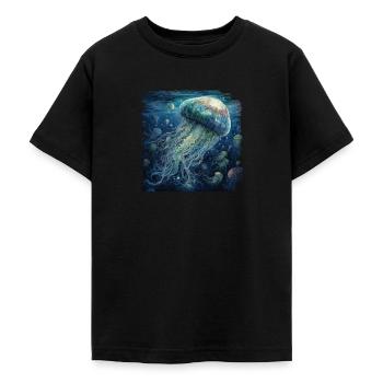 Qualle - Teenager T-Shirt - Schwarz - Vorne - AI Model Teenager Male light (155cm)