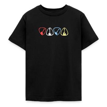 Guitare guitare - T-shirt Ado - noir - Devant - AI Model Teenager Male light (155cm)